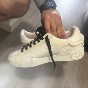 Dolce & Gabbana White Sneakers with Black Laces